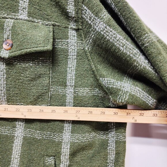Ava & Viv Womens Green Plaid Button-Down Shacket jacket Size 4X - Picture 6 of 7